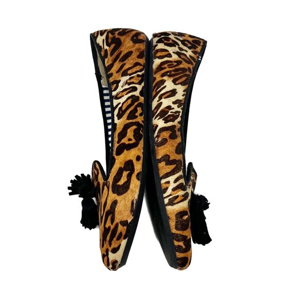Charles Philip Shanghai Leopard Calf Hair Tassel Smoking Loafer Slip-On Flats 7 - Picture 4 of 12